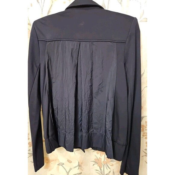 Cabi Chance Jacket Navy Pleated Back Asymmetrical Moto Zip Jacket NWT SZ SMALL - Picture 5 of 10